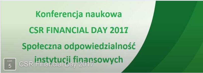 CSR Financial Day 2017